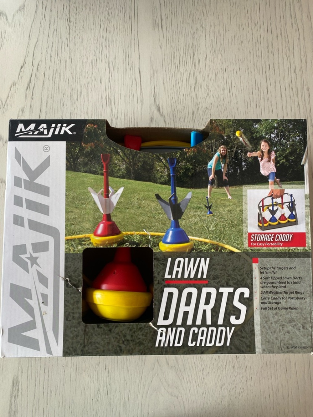 Lawn Darts and Caddy - Red, Blue, Yellow